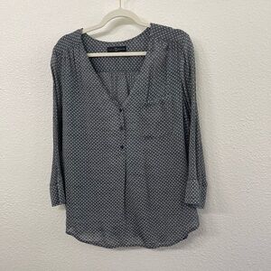 Fred David Women's Gray Silver Polka Dot Top